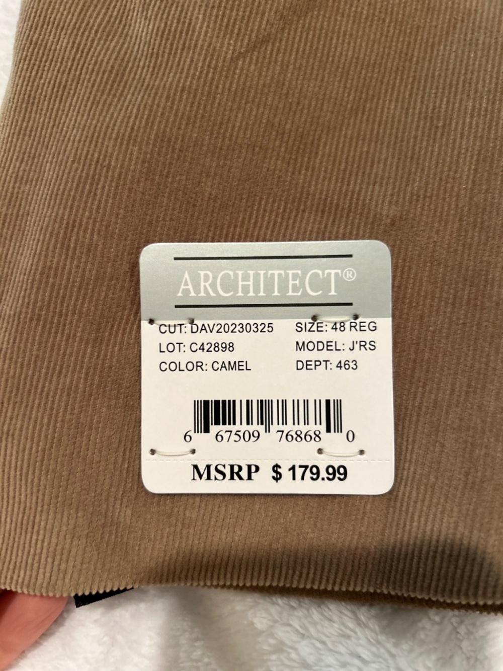 Architect Camel Corduroy Blazer/Suit Jacket - Picture 8 of 9